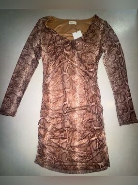 NWT Kori Boutique Dress Small S Snakeskin Festival Concert Bodycon